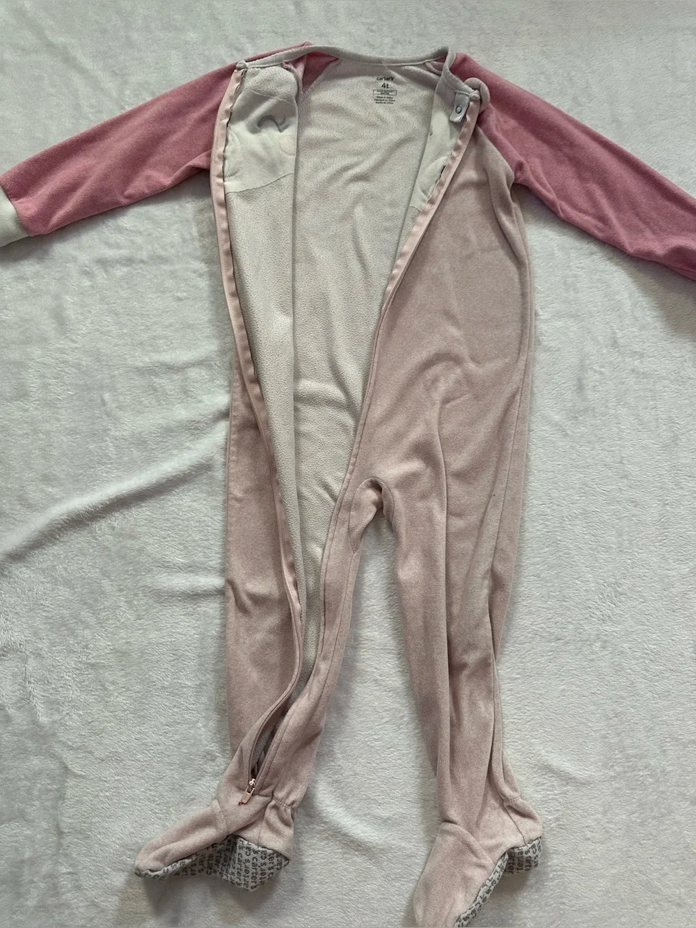 Carter’s Bear Fleece Footed Pajamas Pink Toddler Girls Size 4T
